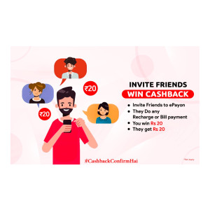 Epayon Free Recharge Loot Offer (Get 20 on Signup and 20 per refer)